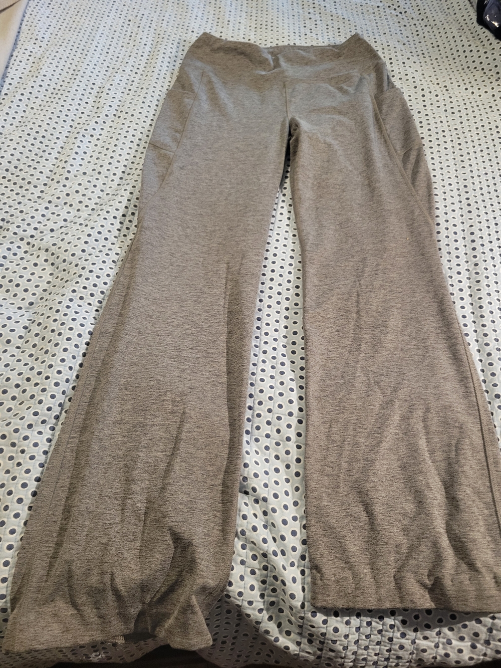ZELOS Heather Gray Wide-Leg Track Pants